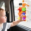 Montessori sensorisk legetøj stikdåse 18 x 9,7 cm Busy board med lys og lyde Stik af forskellige former og farver Til småbørn i bilen 2