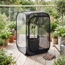 Stor netbur til sommerfugle og insekter 60 x 60 x 90 cm Sammenklappelig opdrætsboks med lynlås Polyester netstof Sort Til planter og sommerfugle 5
