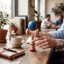 Kendama Trælegetøj Japansk Spil med Kugle på Snor 13,5 x 5,5 cm Træning af Koordination og Smidighed Til Børn og Voksne 6