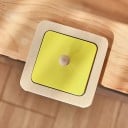Montessori ξύλινη παζλ με καθρέφτη 12 x 12 εκ. Τετράγωνο κομμάτι με λαβή Αισθητηριακό παιχνίδι για μωρά και νήπια Κίτρινο 3