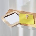 Montessori ξύλινη παζλ με καθρέφτη 12 x 12 εκ. Τετράγωνο κομμάτι με λαβή Αισθητηριακό παιχνίδι για μωρά και νήπια Κίτρινο 5