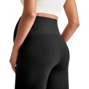 Pantalons de grossesse pour femmes avec jambes larges et taille haute élastique sur le ventre, pantalons avec poches et plis 10