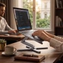 Otočný stojan na notebook 360° Nastavitelná výška 4,8 až 26,5 cm Hliníková slitina Do 16 palců Pro kancelář i domov 4