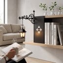 Lampe LED décorative pour bibliothèque Lucerne sur support en métal entre les livres 18 x 18 cm Sans fil sur batterie Nocturne noire 6
