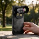 Telekonvertor 2x pro vivo X200 Pro s pouzdrem Závit 17 mm Ohnisko 240 mm Optické sklo 7 čoček Černý Teleobjektiv na mobil pro focení 5