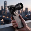 Telekonvertor 2x pro vivo X300 Ultra s pouzdrem Závit 17 mm Ohnisko 240 mm Optické sklo 7 čoček Černý Teleobjektiv na mobil k focení 2