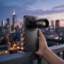 Telekonvertor 2x pro vivo X300 s pouzdrem Závit 17 mm Ohnisko 240 mm Optické sklo 7 čoček Černý Teleobjektiv na mobil pro focení zvířat 2