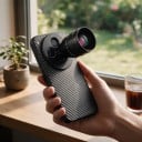 Telekonvertor 2x pro vivo X300 s pouzdrem Závit 17 mm Ohnisko 240 mm Optické sklo 7 čoček Černý Teleobjektiv na mobil pro focení zvířat 4