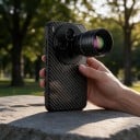 Telekonvertor 2x pro vivo X300 s pouzdrem Závit 17 mm Ohnisko 240 mm Optické sklo 7 čoček Černý Teleobjektiv na mobil pro focení zvířat 5
