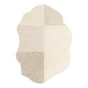 Minimalistisk tæppe i uregelmæssig form Mønster i nuancer af beige 230 x 160 cm Polyester Beige-creme med bølget kant 1