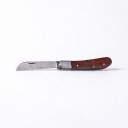 Faltbarer Veredlungsmesser mit spitzer Klinge 7 cm Griff 10,9 cm Edelstahl und Holz Braun Für das Veredeln und Pfropfen von Obstbäumen 1