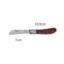 Faltbarer Veredlungsmesser mit spitzer Klinge 7 cm Griff 10,9 cm Edelstahl und Holz Braun Für das Veredeln und Pfropfen von Obstbäumen 6