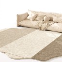 Alfombra Minimalista de Forma Irregular con Borde Ondulado Rayas Diagonales 300 x 200 cm Poliéster Beige con Tonos Marrones 2