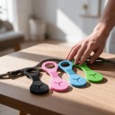 Supporti in silicone per sacchetti di escrementi per cani 4 pz per guinzaglio 13 x 4,3 cm Fessura per sacchetto Hands-free Silicone morbido Vari 2