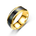 Anillo con indicador de temperatura en grados Celsius Ancho 8 mm Acero inoxidable Anillo termo inteligente para hombres y mujeres 7