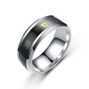 Anillo con indicador de temperatura en grados Celsius Ancho 8 mm Acero inoxidable Anillo termo inteligente para hombres y mujeres 8