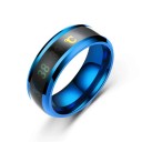 Anillo con indicador de temperatura en grados Celsius Ancho 8 mm Acero inoxidable Anillo termo inteligente para hombres y mujeres 9