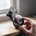 Fisheye objektiv til mobil 195° med universalklip Optiske glaslinser Aluminiumskrop Sort Til kreative og sportsoptagelser 2