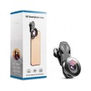 Fisheye objektiv til mobil 195° med universalklip Optiske glaslinser Aluminiumskrop Sort Til kreative og sportsoptagelser 3