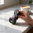 Fisheye objektiv til mobil 195° med universalklip Optiske glaslinser Aluminiumskrop Sort Til kreative og sportsoptagelser 5