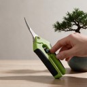 Forbici da giardino con lama curva 16,5 cm Lama stretta in acciaio inossidabile 5 cm Manico antiscivolo con molla Verde Per erbe e fiori 5