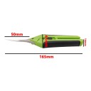 Forbici da giardino con lama curva 16,5 cm Lama stretta in acciaio inossidabile 5 cm Manico antiscivolo con molla Verde Per erbe e fiori 7