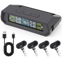 TPMS Solare T17 con 4 sensori interni Monitoraggio della pressione e temperatura degli pneumatici 9,6 x 5,7 x 2,9 cm Display LCD Ricarica USB-C Nero 1