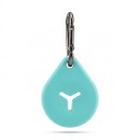 Supporto in silicone per sacchetti di escrementi canini con moschettone Forma a goccia Fessura a forma di Y per guinzaglio Hands-free 3