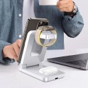 Cargador inalámbrico magnético 3 en 1 Soporte plegable para iPhone Apple Watch y AirPods Entrada USB-C Sin cable 4