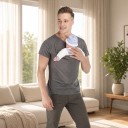Pánské triko pro tatínky s klokaní kapsou na nošení miminka nosicí tričko s přední kapsou přes hruď a bříško 7