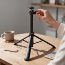Selfie stick con treppiede Ulanzi TT24 1,48 m Piastra di rilascio rapido Cka Testa a sfera 360° Treppiede a quattro gambe Nero per action camera 6