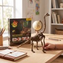 Udkast 3D skelet af Brachiosaurus til samling Gipsblok med værktøj og beskyttelsesbriller Pakke 23 x 19 x 6 cm Uddannelseslegetøj 3