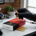 Igły do tatuażu cartridge 20 sztuk Curved Magnum 9 końcówek 0,35 mm VC-1209M1C-1 Jednorazowe sterylne Bursztynowe Do cieniowania i kolorowania 4