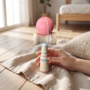 Kendama Træ med striber Japansk spil med bold på snor 17 cm Bold 4,5 cm Træning af koordination For børn og voksne 5