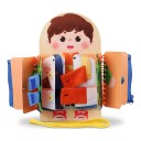 Dřevěná Montessori oblékací deska Povolání 30 x 20 cm S knoflíky zipem suchým zipem a tkaničkou Naučná hračka pro batolata a malé děti 1