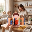 Dřevěná Montessori oblékací deska Povolání 30 x 20 cm S knoflíky zipem suchým zipem a tkaničkou Naučná hračka pro batolata a malé děti 2