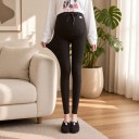 Dames zwangerschapsleggings met verstelbare tailleband en hoge taille over de buik ribgebreide leggings voor zwangere vrouwen 5