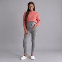 Dames zwangerschapsleggings met verstelbare tailleband en hoge taille over de buik ribgebreide leggings voor zwangere vrouwen 11