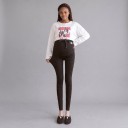 Dames zwangerschapsleggings met verstelbare tailleband en hoge taille over de buik ribgebreide leggings voor zwangere vrouwen 4