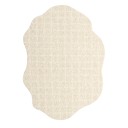 Alfombra minimalista de forma irregular con borde ondulado Patrón de cuadros suave 230 x 160 cm Poliéster Beige claro 1