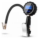 Manometro digitale con pistola di gonfiaggio fino a 200 PSI Misurazione gonfiaggio e sgonfiaggio LCD retroilluminato Alluminio e ottone Nero Per auto 1