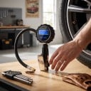 Manometro digitale con pistola di gonfiaggio fino a 200 PSI Misurazione gonfiaggio e sgonfiaggio LCD retroilluminato Alluminio e ottone Nero Per auto 2
