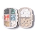 Caja de viaje para medicamentos con 8 compartimentos 11 x 8,5 x 3 cm Paja de trigo Sellado de silicona Dispensador de pastillas de bolsillo 1