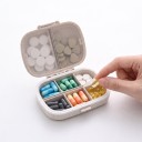 Caja de viaje para medicamentos con 8 compartimentos 11 x 8,5 x 3 cm Paja de trigo Sellado de silicona Dispensador de pastillas de bolsillo 3