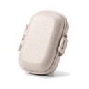 Caja de viaje para medicamentos con 8 compartimentos 11 x 8,5 x 3 cm Paja de trigo Sellado de silicona Dispensador de pastillas de bolsillo 4