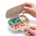 Caja de viaje para medicamentos con 8 compartimentos 11 x 8,5 x 3 cm Paja de trigo Sellado de silicona Dispensador de pastillas de bolsillo 6