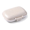 Caja de viaje para medicamentos con 8 compartimentos 11 x 8,5 x 3 cm Paja de trigo Sellado de silicona Dispensador de pastillas de bolsillo 11