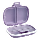 Caja de viaje para medicamentos con 8 compartimentos 11 x 8,5 x 3 cm Paja de trigo Sellado de silicona Dispensador de pastillas de bolsillo 12