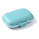 Caja de viaje para medicamentos con 8 compartimentos 11 x 8,5 x 3 cm Paja de trigo Sellado de silicona Dispensador de pastillas de bolsillo 13