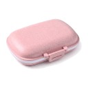 Caja de viaje para medicamentos con 8 compartimentos 11 x 8,5 x 3 cm Paja de trigo Sellado de silicona Dispensador de pastillas de bolsillo 14